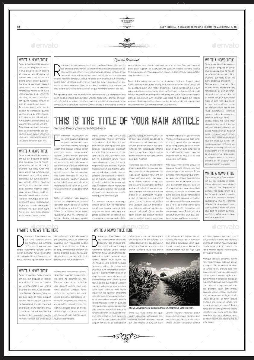 Newspaper A3 Template by Keboto GraphicRiver